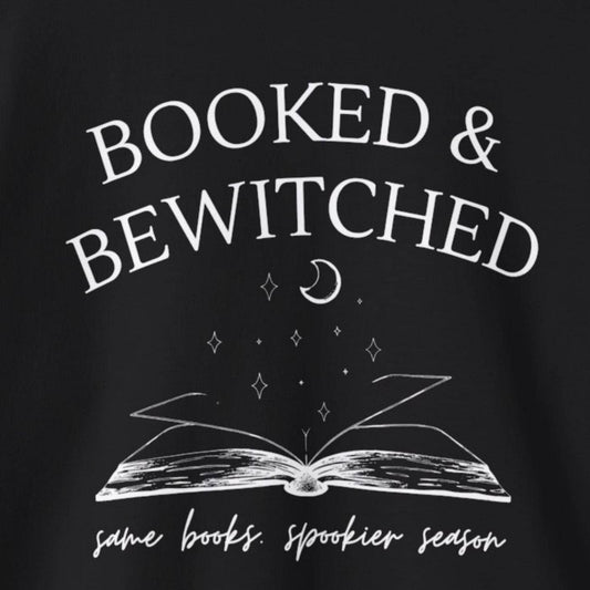 Booked & Bewitched Sweatshirt, Book Lover Crewneck, Spooky Reading Shirt, Bookish Halloween Gift for Her