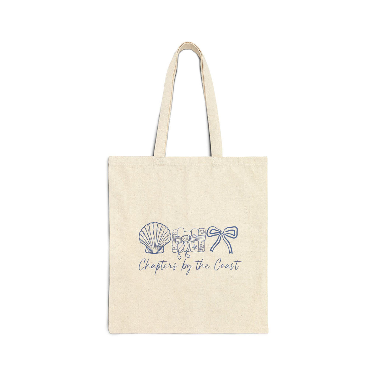 Seashells and Bow Tote Bag | Chapters by the Coast beach illustration