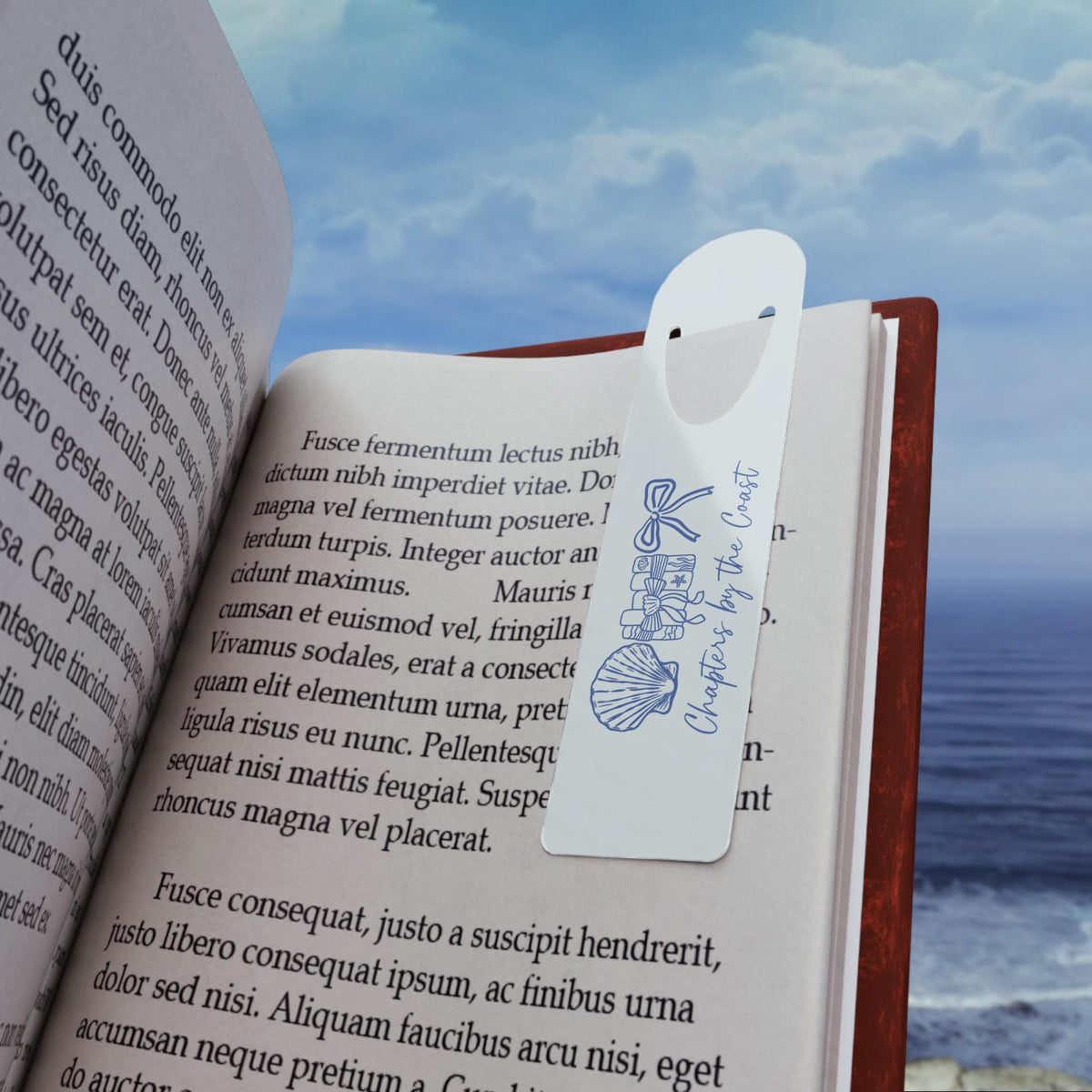 Seashell Stack and Bow Bookmark | Metal Corner Bookmark, Beach Reading Accessory