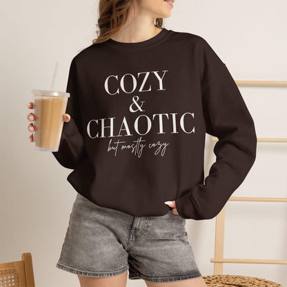 Cozy & Chaotic Crewneck Sweatshirt, Funny Mom Gift, Comfy Fall Pullover, Gift for Her