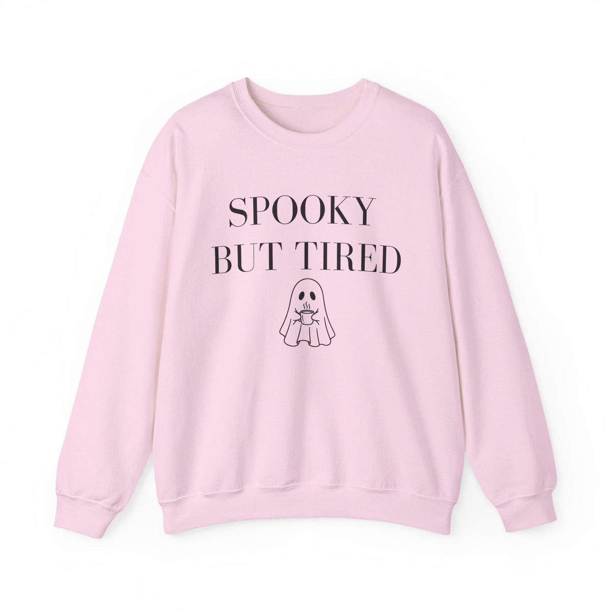 Spooky But Tired Crewneck, Ghost Coffee Sweatshirt, Halloween Crewneck