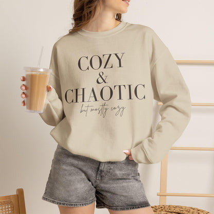 Cozy & Chaotic Crewneck Sweatshirt, Funny Mom Gift, Comfy Fall Pullover, Gift for Her