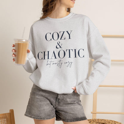Cozy & Chaotic Crewneck Sweatshirt, Funny Mom Gift, Comfy Fall Pullover, Gift for Her