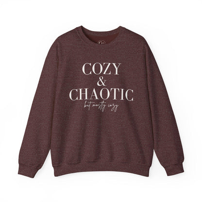 Cozy & Chaotic Crewneck Sweatshirt, Funny Mom Gift, Comfy Fall Pullover, Gift for Her
