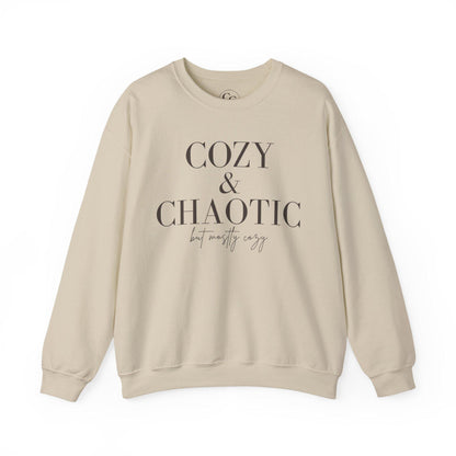 Cozy & Chaotic Crewneck Sweatshirt, Funny Mom Gift, Comfy Fall Pullover, Gift for Her
