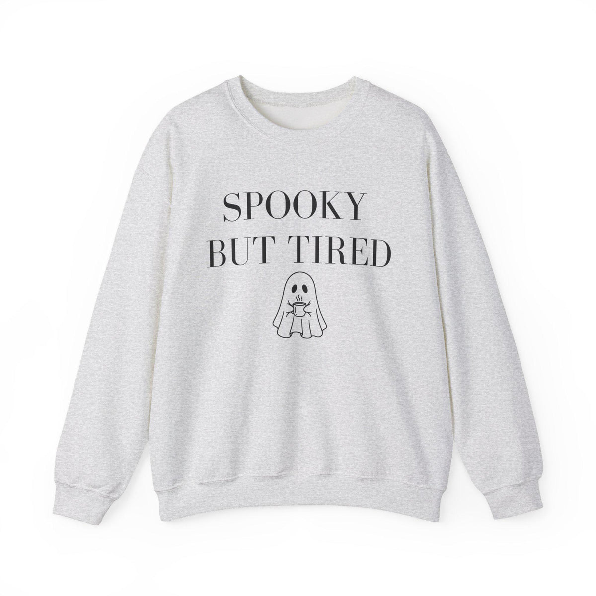 Spooky But Tired Crewneck, Ghost Coffee Sweatshirt, Halloween Crewneck