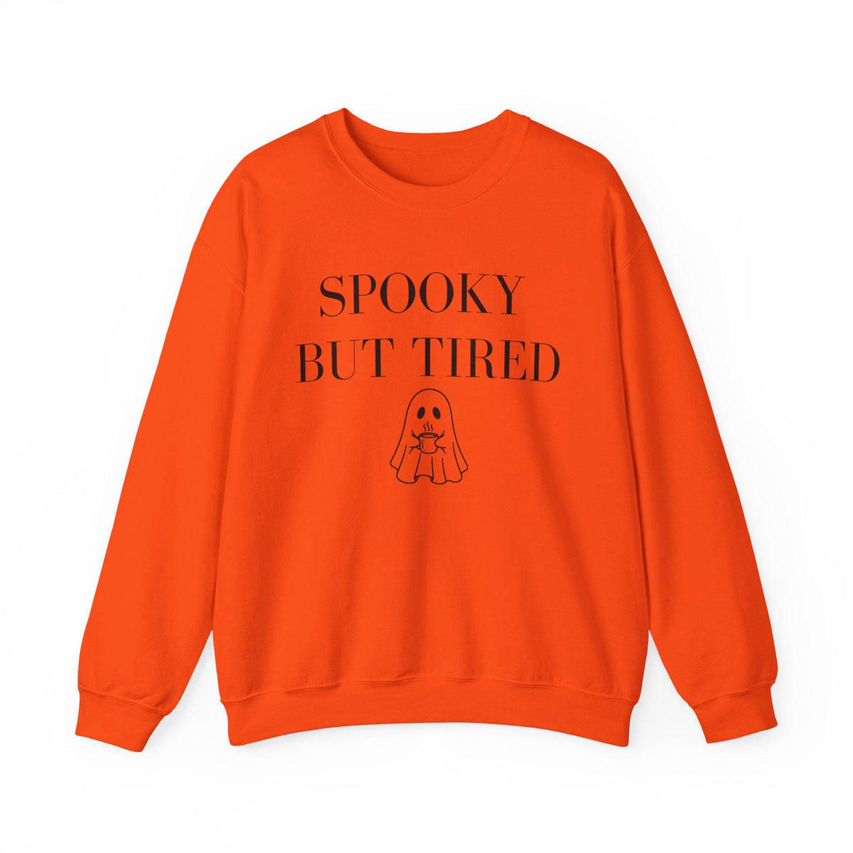 Spooky But Tired Crewneck, Ghost Coffee Sweatshirt, Halloween Crewneck