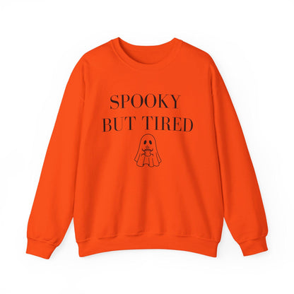 Spooky But Tired Crewneck, Ghost Coffee Sweatshirt, Halloween Crewneck