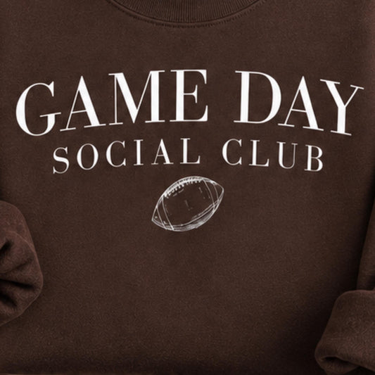 Game Day Social Club Sweatshirt, Cozy Football Crewneck, Football Mom Gift